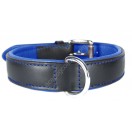 Ace Comfy LEATHER DOG COLLAR Padded And lined with soft Lamb's Leather (Royal Blue Lining).